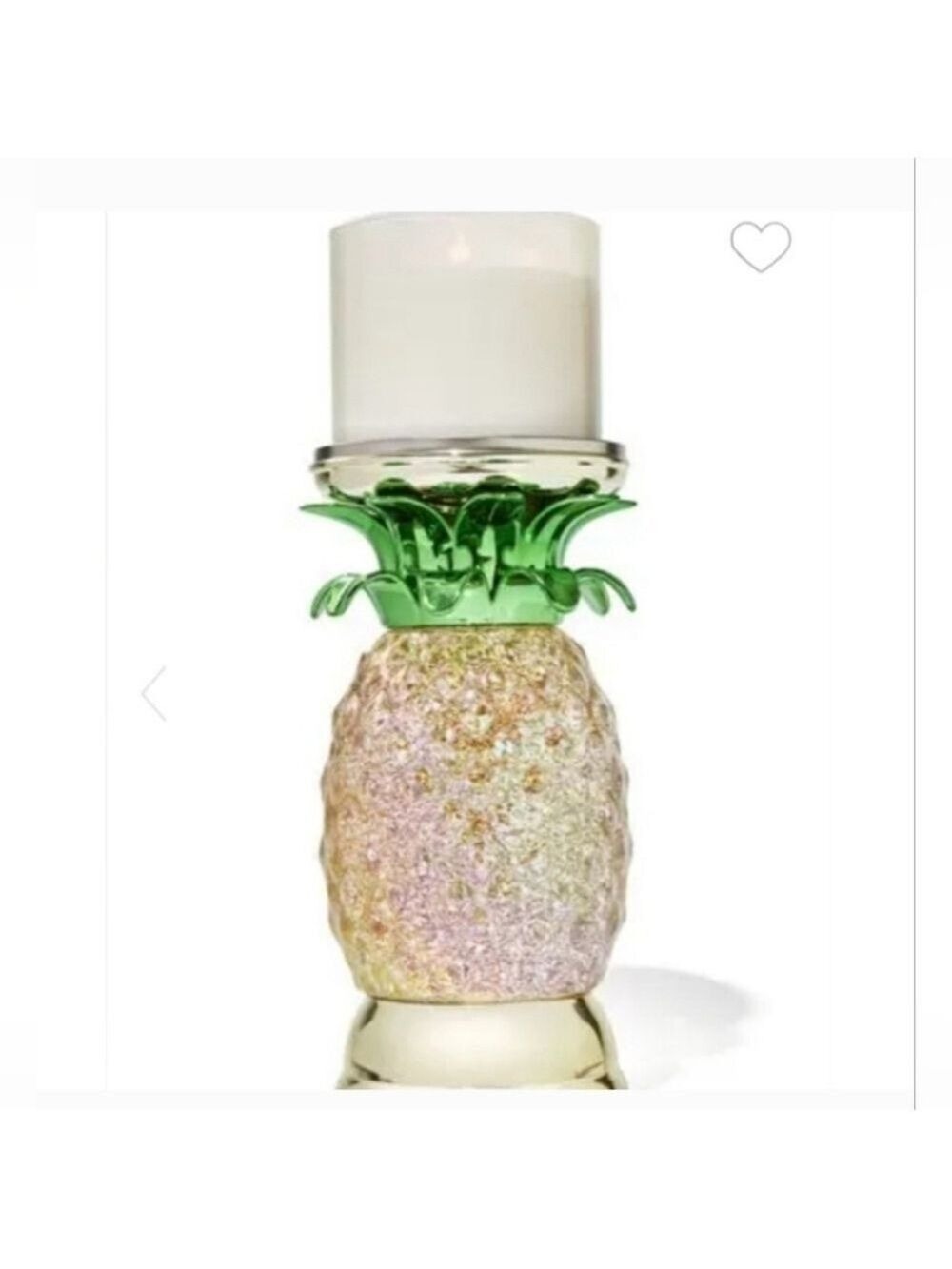 PINEAPPLE GLITTER WATER GLOBE PEDESTAL 3-Wick Candle Holder by Bath & Body Works - Picture 3 of 3